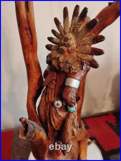 Vintage Kachina RARE 2001 LAWRENCE JACQUEZ 24 Carving, Navajo, Eagle, Yei