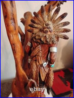 Vintage Kachina RARE 2001 LAWRENCE JACQUEZ 24 Carving, Navajo, Eagle, Yei