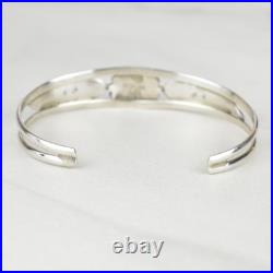 Vintage Lapis Lazuli Sterling Silver Feather Cuff Bracelet 925 Southwestern