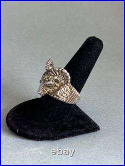 Vintage Large Navajo Sterling Silver Ram Ring. Size 9