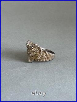 Vintage Large Navajo Sterling Silver Ram Ring. Size 9