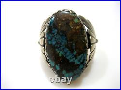 Vintage Large Sterling Silver Turquoise Men's Ring Size 10.5