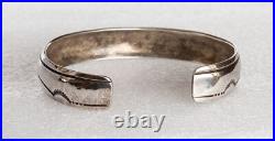 Vintage Len Adakai Navajo PUEBLO STORYTELLER STERLING SILVER Cuff Bracelet