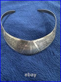 Vintage Lex Billie Signed Native American Navajo Collar Choker Necklace, 16