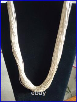Vintage Liquid Silver Necklace 100 Strands 111.4g! Heishi Native American 925