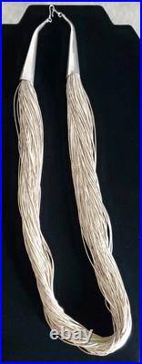 Vintage Liquid Silver Necklace 100 Strands 111.4g! Heishi Native American 925