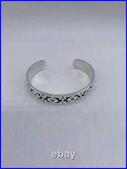 Vintage ME BEGAYE Navajo Native American Sterling Silver Overlay Cuff Bracelet