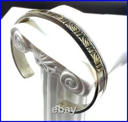 Vintage Mark Jimenez Apache Sterling Silver 14K Gold Cuff Bracelet 6.5 Inch
