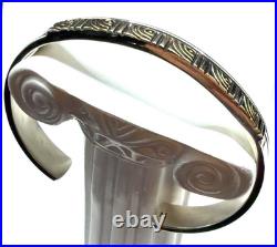 Vintage Mark Jimenez Apache Sterling Silver 14K Gold Cuff Bracelet 6.5 Inch