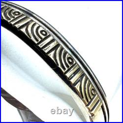 Vintage Mark Jimenez Apache Sterling Silver 14K Gold Cuff Bracelet 6.5 Inch