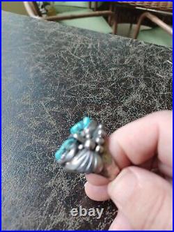 Vintage Mens Navajo Turquoise Sterling Silver Native American Ring Size 10