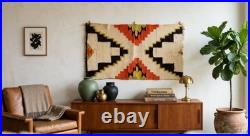 Vintage Mid-20th Century Navajo-Style Geometric Wool Rug / Saddle Blanket Vintage Mid-20th Century Navajo-Style Geometric Wool Rug / Saddle Blanket
