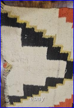 Vintage Mid-20th Century Navajo-Style Geometric Wool Rug / Saddle Blanket