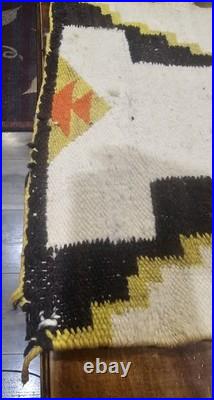 Vintage Mid-20th Century Navajo-Style Geometric Wool Rug / Saddle Blanket Vintage Mid-20th Century Navajo-Style Geometric Wool Rug / Saddle Blanket