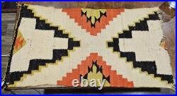 Vintage Mid-20th Century Navajo-Style Geometric Wool Rug / Saddle Blanket