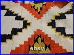 Vintage Mid-20th Century Navajo-Style Geometric Wool Rug / Saddle Blanket