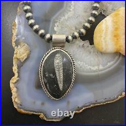 Vintage Moroccan Fossil Sterling Silver Unisex Pendant