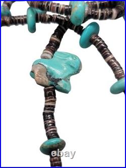 Vintage Multi-Strand Turquoise Animal Fetish Heishi Necklace Native American