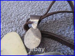 Vintage NATIVE AMERICAN Large Butterfly Onyx Abalone Turquoise Necklace STAMP RL