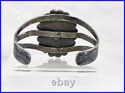 Vintage NATIVE AMERICAN NAVAJO LAPIS STAMPED CUFF BRACELET