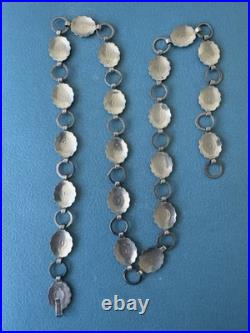 Vintage NATIVE AMERICAN Navajo Handmade Nickel Silver Concho Belt Size 30