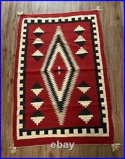 Vintage NAVAJO NATIVE AMERICAN INDIAN RUG Textile Weaving BLANKET 75X48