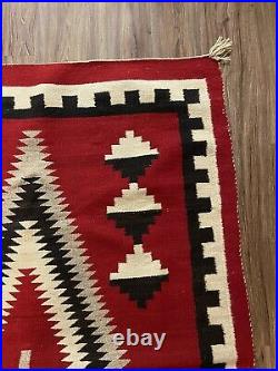 Vintage NAVAJO NATIVE AMERICAN INDIAN RUG Textile Weaving BLANKET 75X48