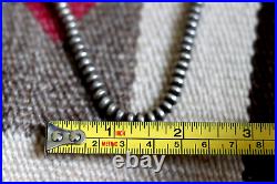 Vintage NAVAJO PEARLS bench bead sterling necklace old pawn 16 Southwestern