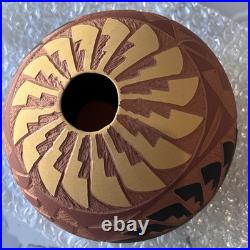 Vintage NM Acoma Pueblo Pottery Incised Vase, Artisan Cultural Decor Gifts