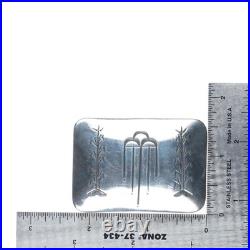 Vintage NP Native American sterling silver corn/rain clouds overlay belt buckle