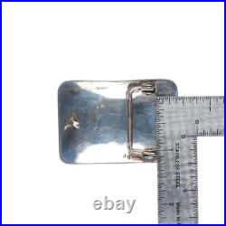 Vintage NP Native American sterling silver corn/rain clouds overlay belt buckle
