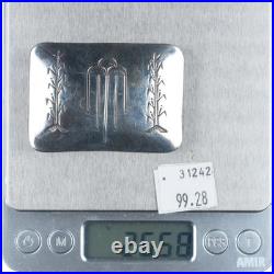 Vintage NP Native American sterling silver corn/rain clouds overlay belt buckle Vintage NP Native American sterling silver corn/rain clouds overlay belt buckle