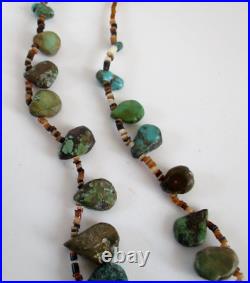 Vintage Native American 21 Natural Turquoise Necklace See Pictures Tq