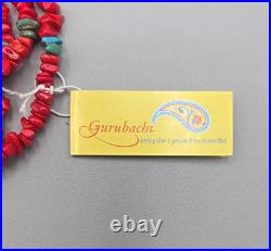 Vintage Native American 3 Strand Necklace Coral Beads, Turquoise & 925