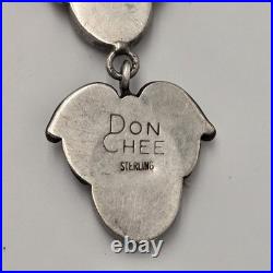 Vintage Native American 925 Pink Mother of Pearl Necklace, Signed DON CHEE