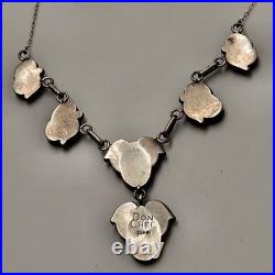 Vintage Native American 925 Pink Mother of Pearl Necklace, Signed DON CHEE Vintage Native American 925 Pink Mother of Pearl Necklace, Signed DON CHEE