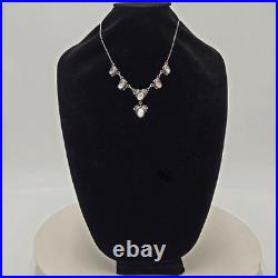 Vintage Native American 925 Pink Mother of Pearl Necklace, Signed DON CHEE