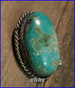 Vintage Native American 925 Silver Turquoise Stone Pendant