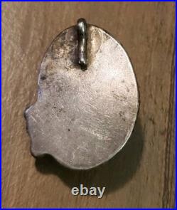 Vintage Native American 925 Silver Turquoise Stone Pendant