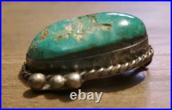 Vintage Native American 925 Silver Turquoise Stone Pendant