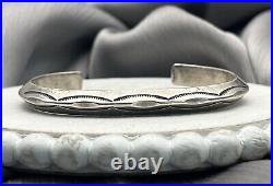 Vintage Native American 925 Sterling Silver Concho Statement Cuff Bracelet