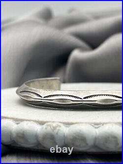 Vintage Native American 925 Sterling Silver Concho Statement Cuff Bracelet