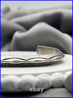Vintage Native American 925 Sterling Silver Concho Statement Cuff Bracelet