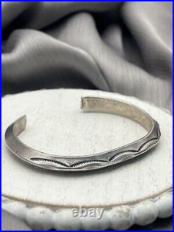 Vintage Native American 925 Sterling Silver Concho Statement Cuff Bracelet