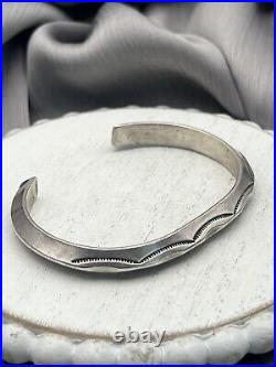 Vintage Native American 925 Sterling Silver Concho Statement Cuff Bracelet