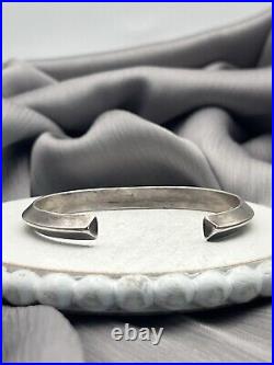 Vintage Native American 925 Sterling Silver Concho Statement Cuff Bracelet