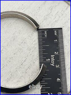 Vintage Native American 925 Sterling Silver Concho Statement Cuff Bracelet