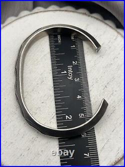 Vintage Native American 925 Sterling Silver Concho Statement Cuff Bracelet