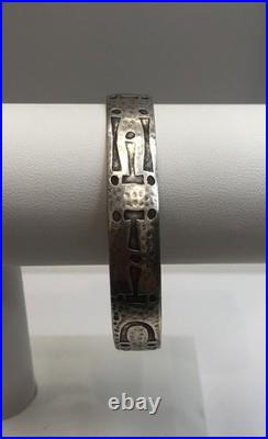 Vintage Native American 925 Sterling Silver Cuff Bracelet