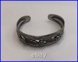 Vintage Native American 925 Sterling Silver Cuff Bracelet